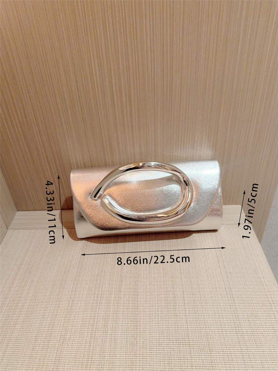 Mini Bag Evening Clutch - Elegant Metallic Mini Clutch Bag With