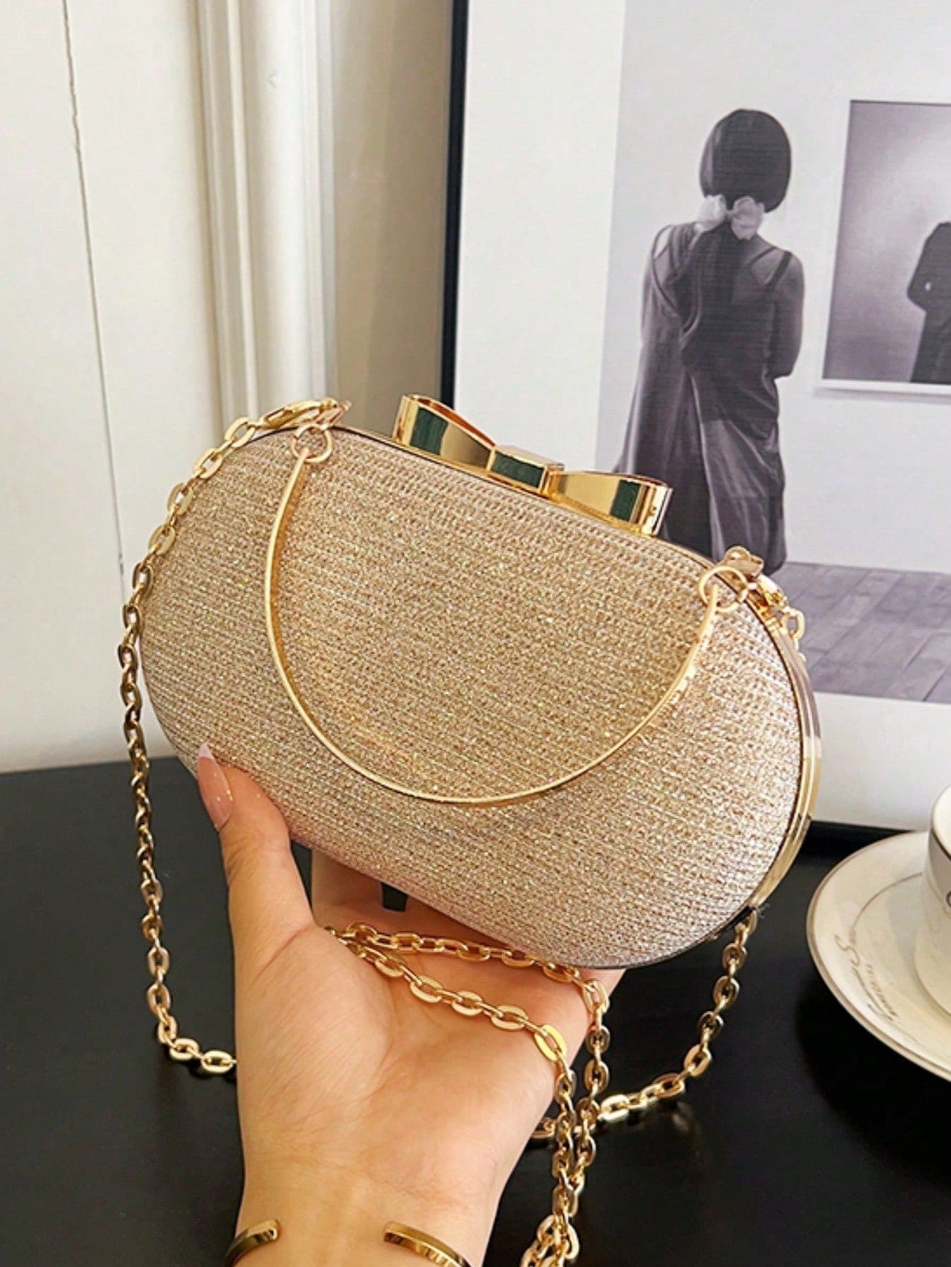 Mini Bag Evening Clutch - Glitter Sequin Mini Box Clutch Evening