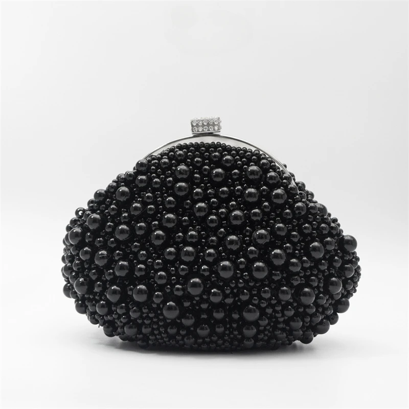 Mini Bag Evening Clutch - Cool Black Pearls Clutch Bags for