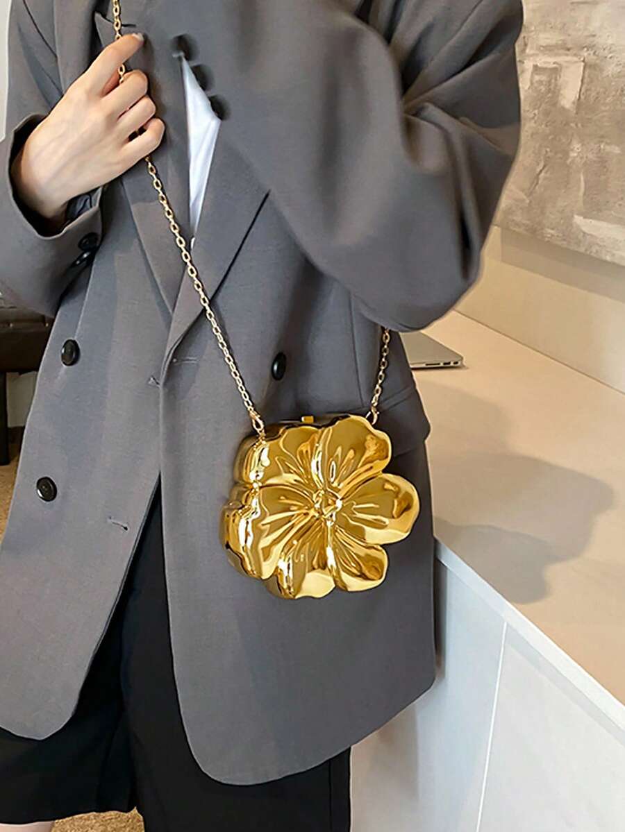 Mini Bag Evening Clutch - Floral Shape Mini Shoulder Bag For
