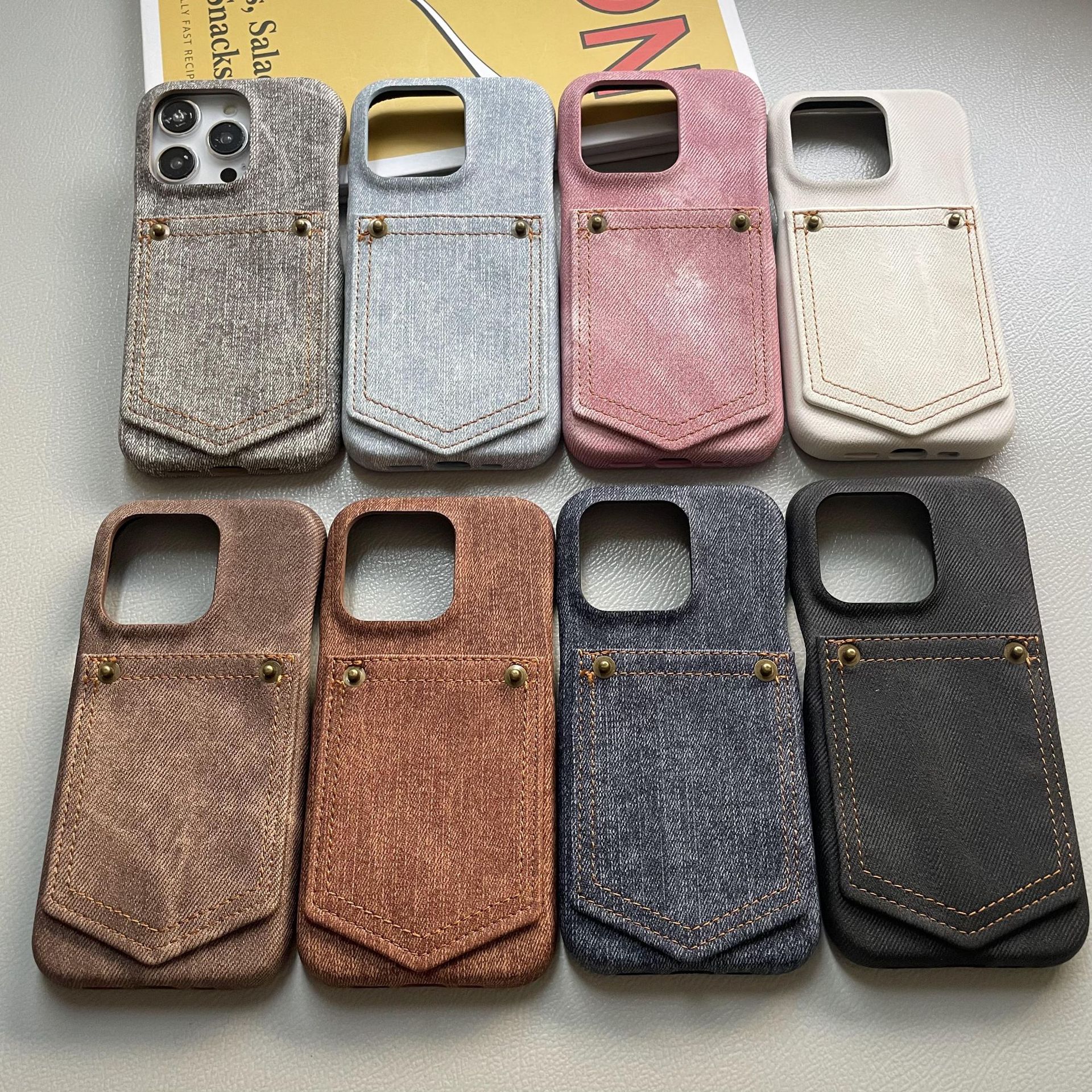 Luxury Bags Denim - Luxury Denim Leather Card Bag Case