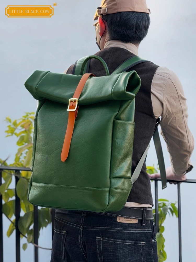 Large Capacity Mens Genuine Le - Genuine Leather Backpack recension och pris