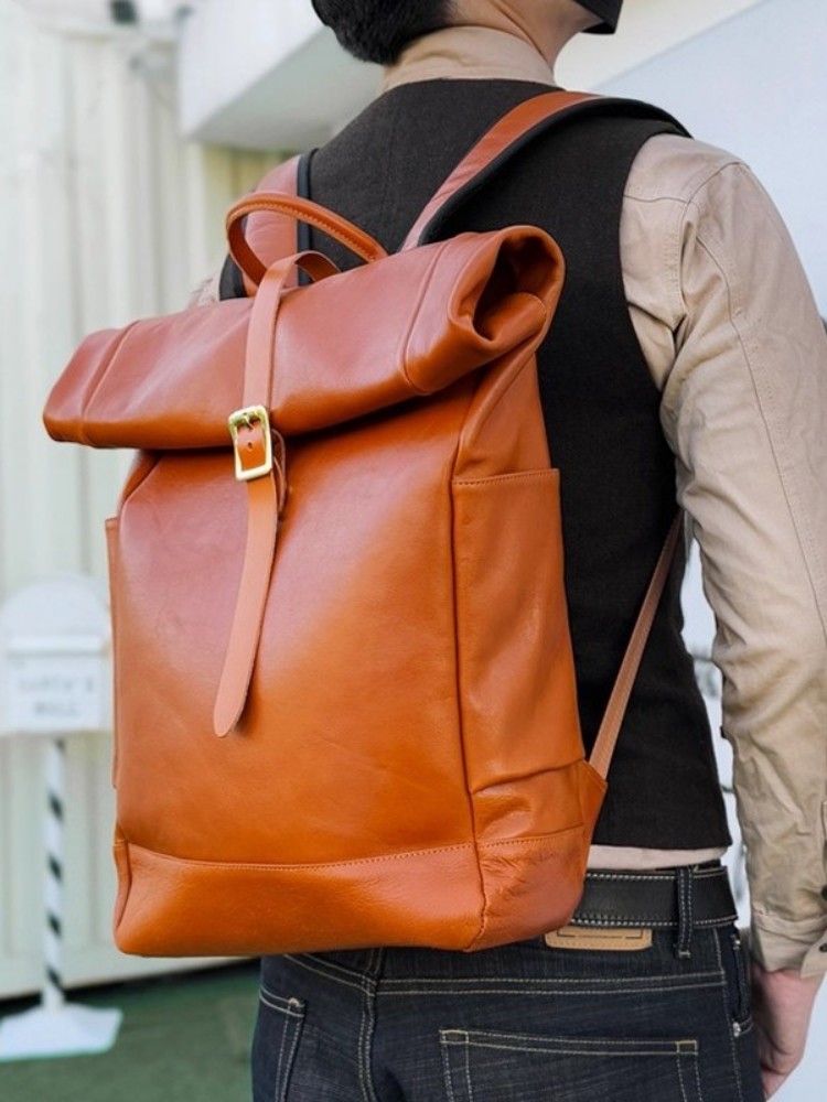 Large Capacity Mens Genuine Le - Genuine Leather Backpack recension och pris