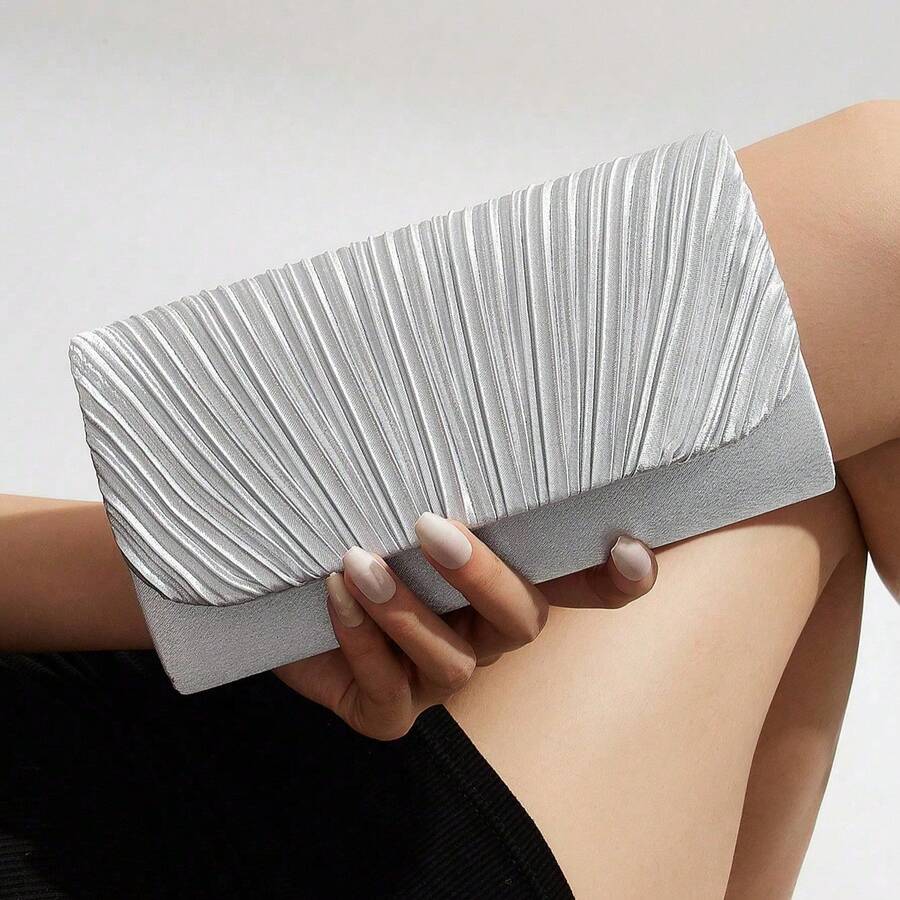 Womens Pleated Satin Mini Flap - Mini Bag Evening Clutch recension och pris