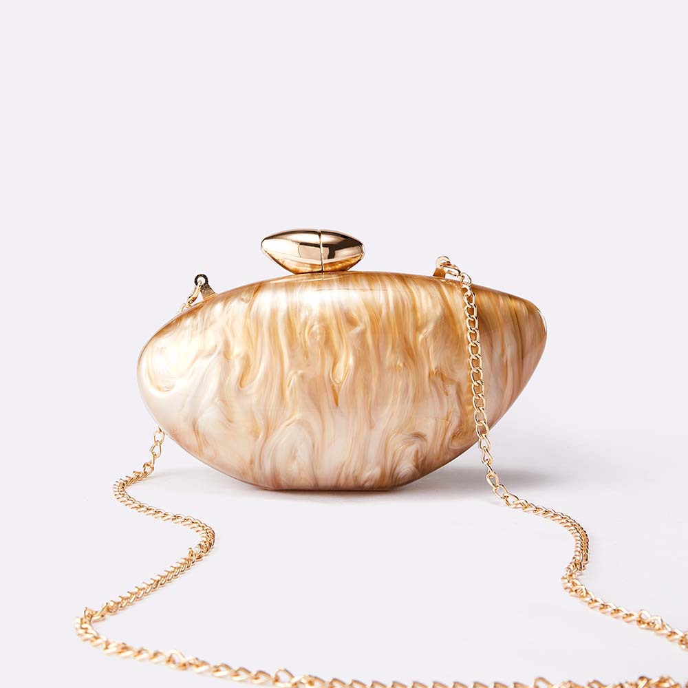 Shell Brand Pearl Brown Marble - Mini Bag Evening Clutch recension och pris