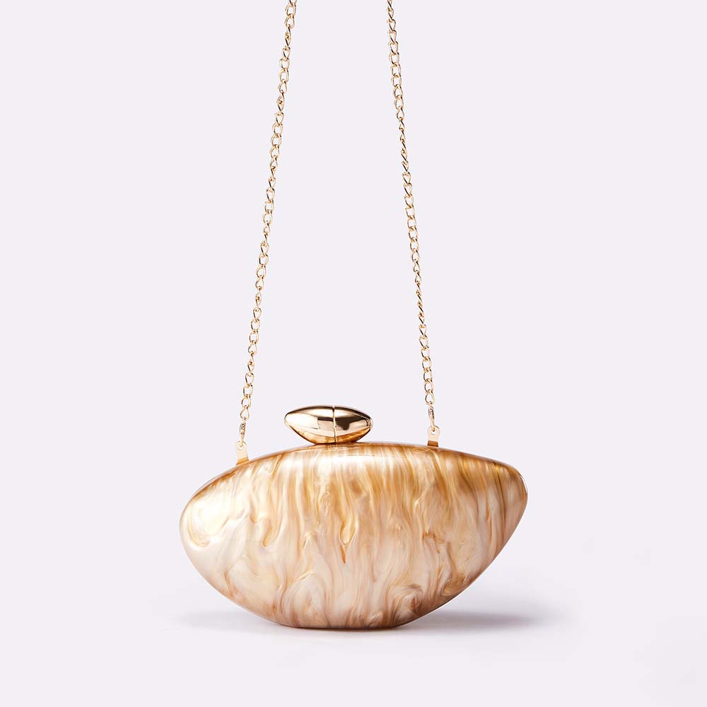 Shell Brand Pearl Brown Marble - Mini Bag Evening Clutch recension och pris