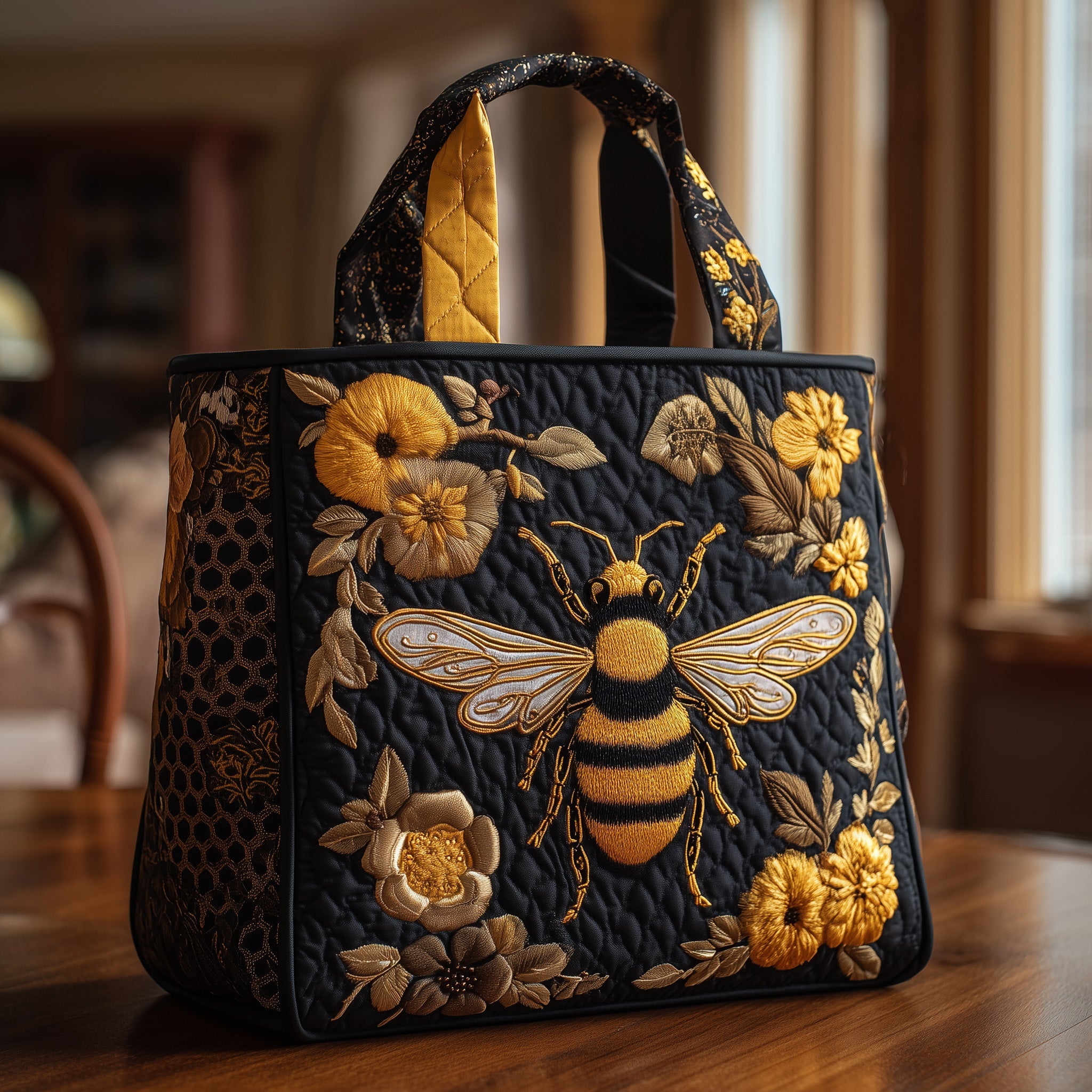 Luxury Black Gold Bee Quilted  - Luxury Quilted Bags recension och pris