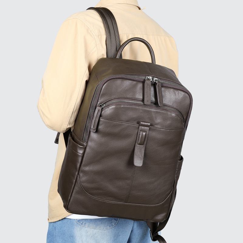 XZAN First Layer Cowhide Backp - Genuine Leather Backpack recension och pris