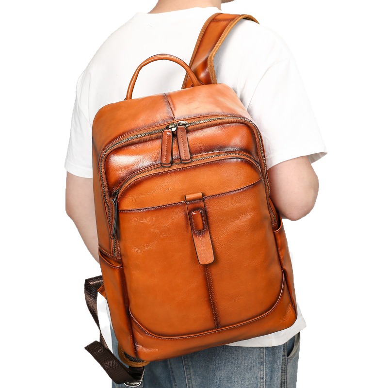 XZAN First Layer Cowhide Backp - Genuine Leather Backpack recension och pris