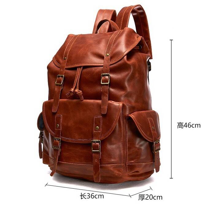 XZAN Men S Bags Fashion Europe - Genuine Leather Backpack recension och pris