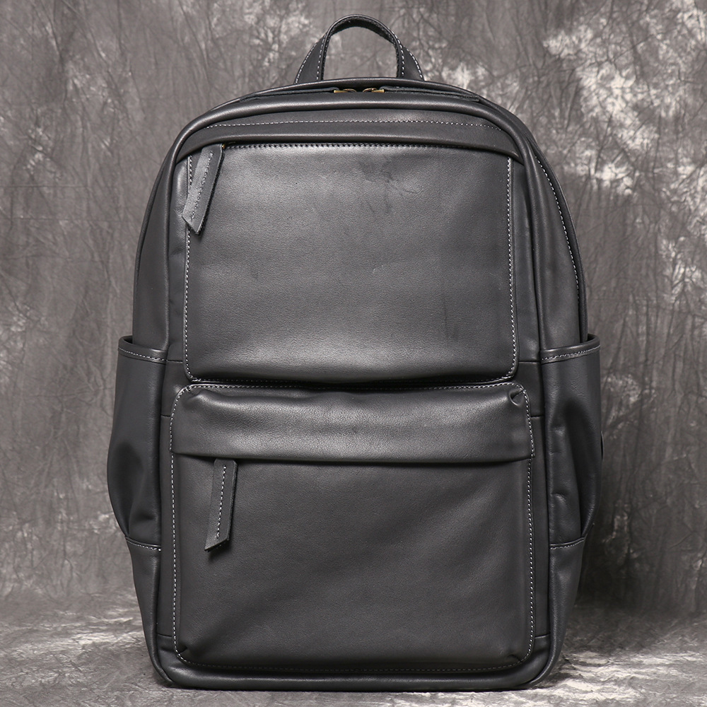 Genuine Leather Men Business B - Genuine Leather Backpack recension och pris