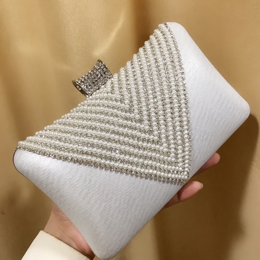 Women Pearl Diamond Beaded Eve - Mini Bag Evening Clutch recension och pris