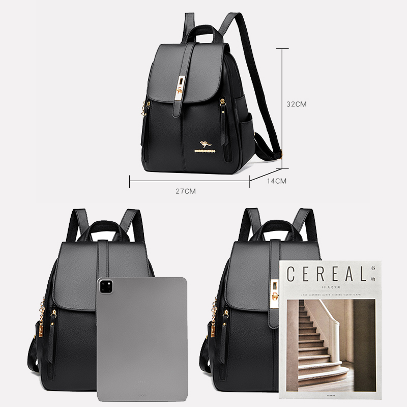 2024 Genuine Women Leather Bac - Genuine Leather Backpack recension och pris