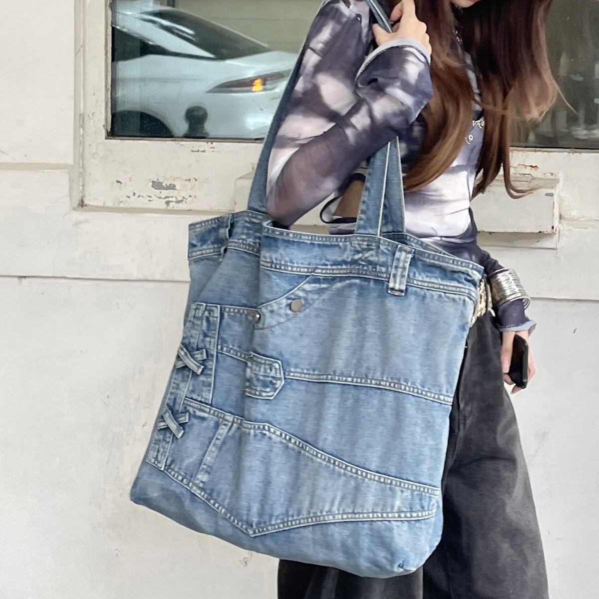 Washed Denim Women handbag Cow - Luxury Bags Denim recension och pris