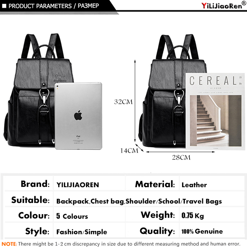 Anti Theft Backpack Women Shou - Genuine Leather Backpack recension och pris
