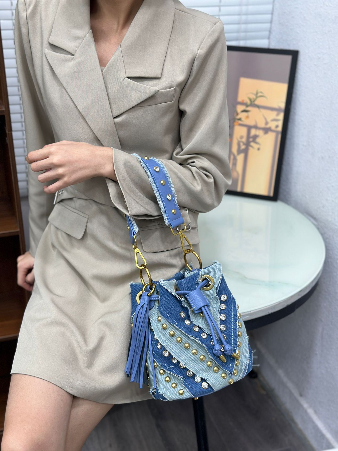 Light Luxury Fashionable Diamo - Luxury Bags Denim recension och pris