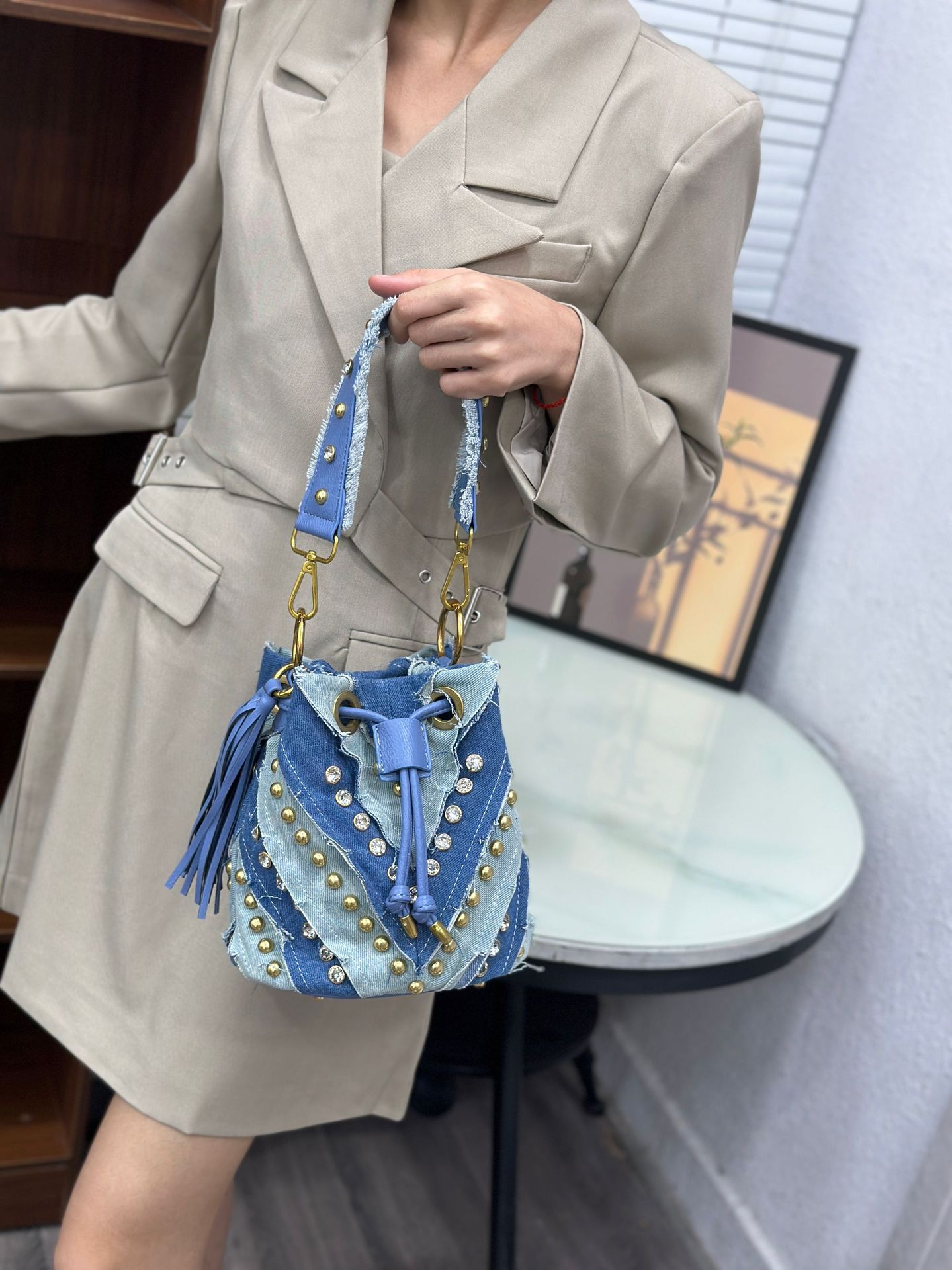 Light Luxury Fashionable Diamo - Luxury Bags Denim recension och pris