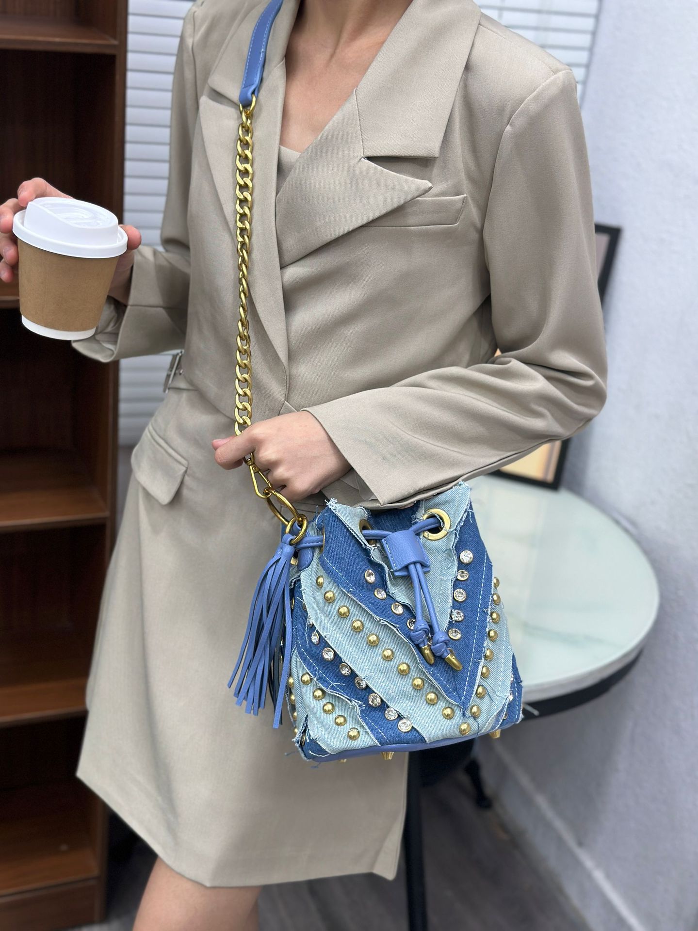 Light Luxury Fashionable Diamo - Luxury Bags Denim recension och pris