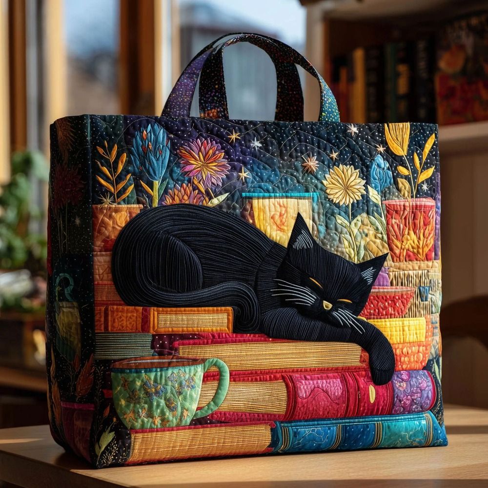 New Cat Pattern Quilted Tote B - Luxury Quilted Bags recension och pris