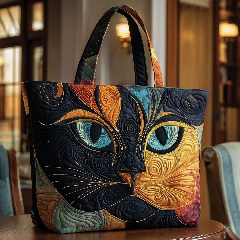 New Cat Pattern Quilted Tote B - Luxury Quilted Bags recension och pris