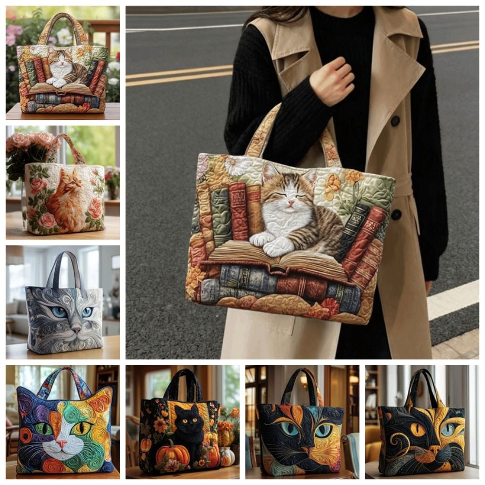 Cat Patterns Women Quilted Tot - Luxury Quilted Bags recension och pris