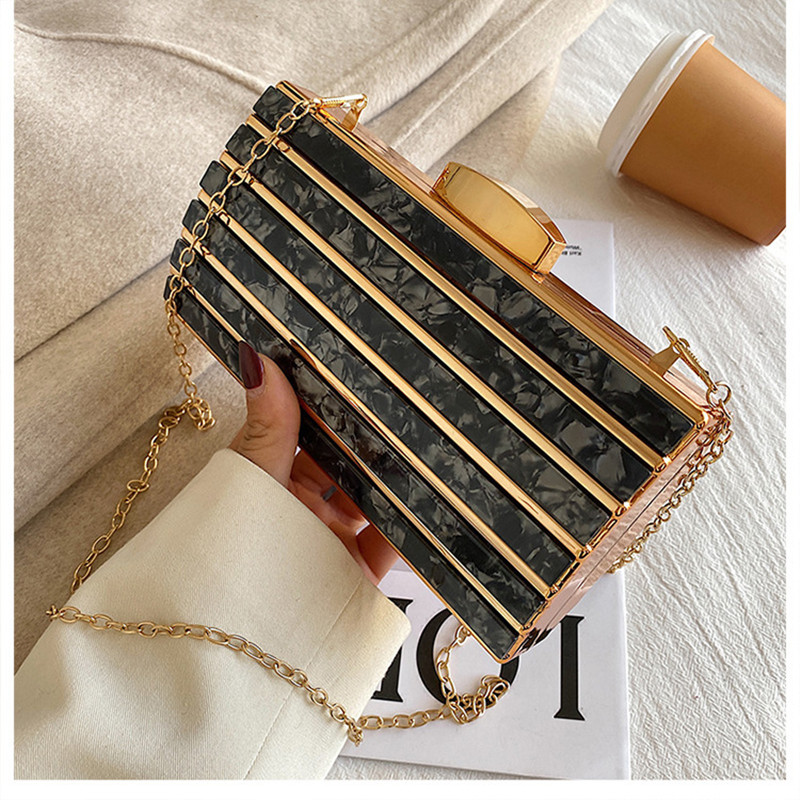 Luxury Designer Acrylic Square - Mini Bag Evening Clutch recension och pris