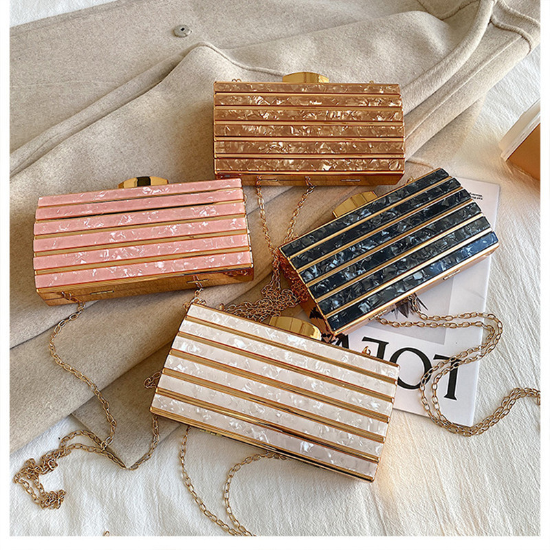 Luxury Designer Acrylic Square - Mini Bag Evening Clutch recension och pris