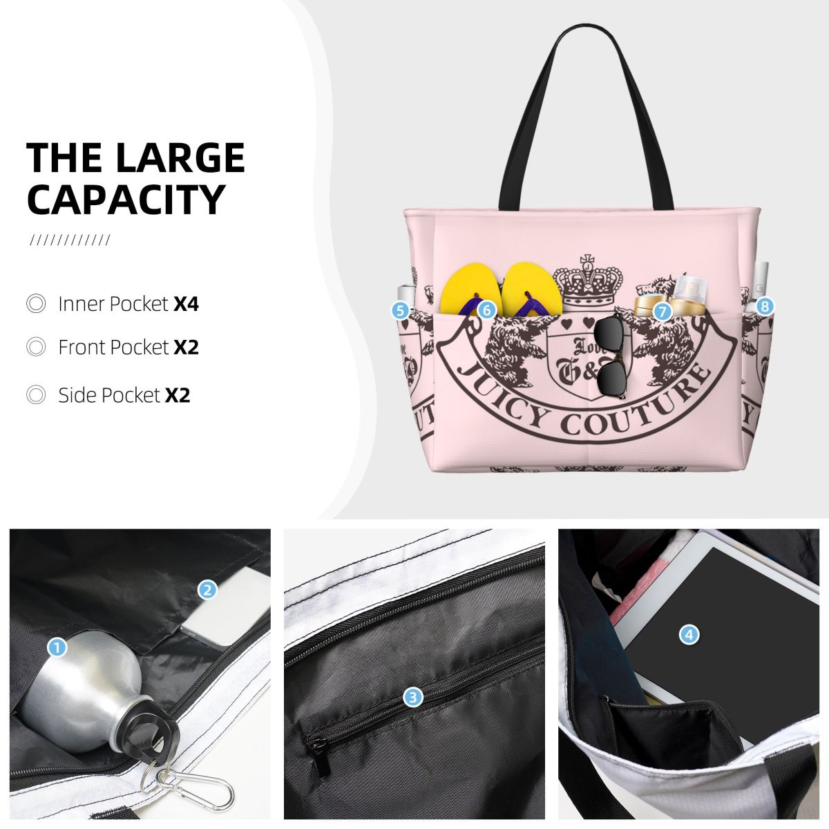 Y2k Juicy Couture Crest Beach  - Luxury Yoga Bags recension och pris