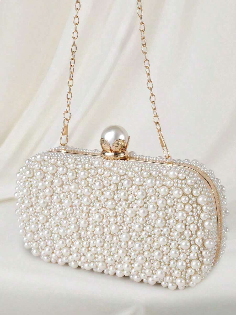 Mini Faux Pearl Beaded Clutch  - Mini Bag Evening Clutch recension och pris