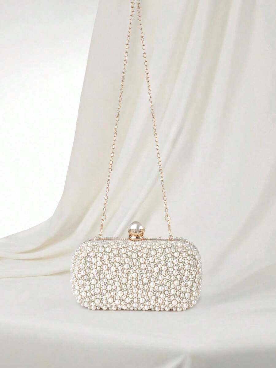 Mini Faux Pearl Beaded Clutch  - Mini Bag Evening Clutch recension och pris