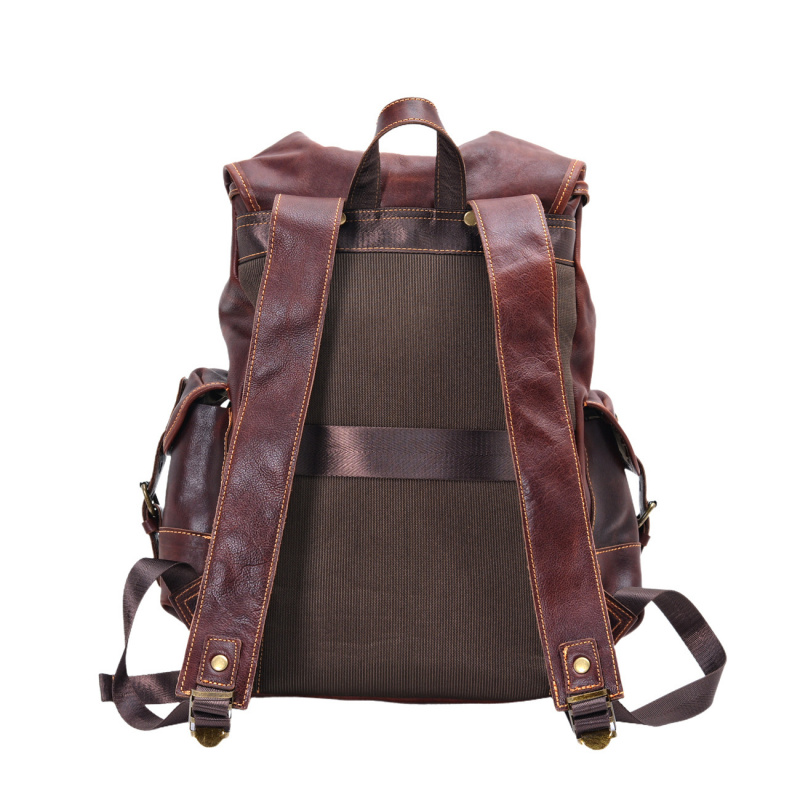 European and American vintage  - Genuine Leather Backpack recension och pris