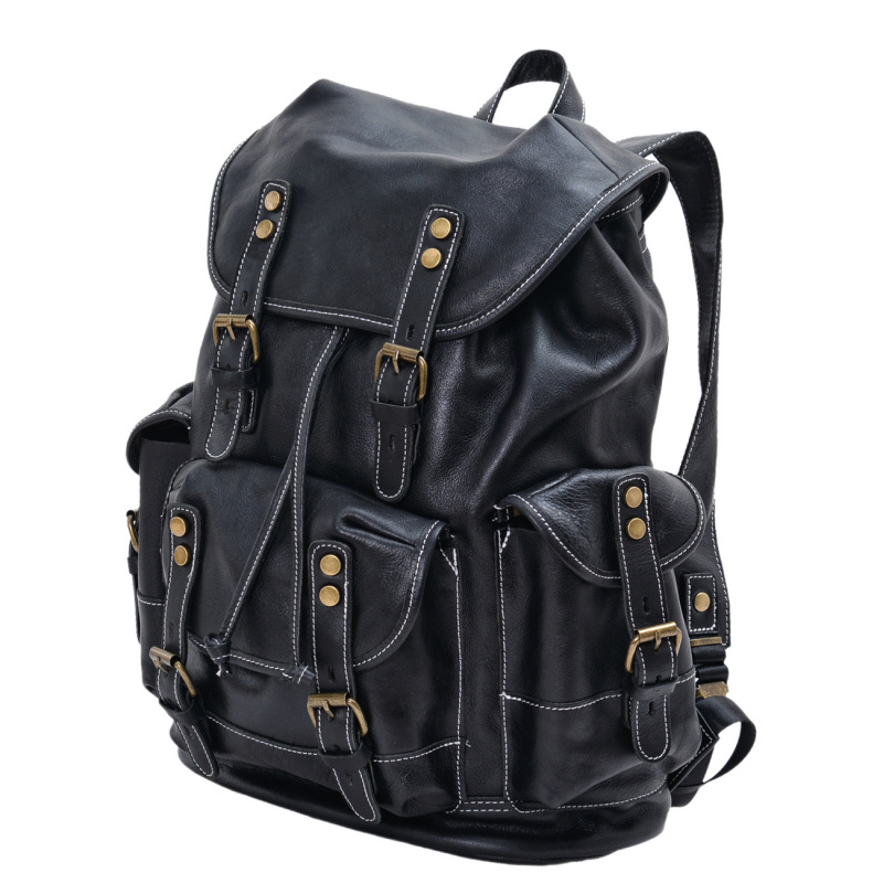 European and American vintage  - Genuine Leather Backpack recension och pris