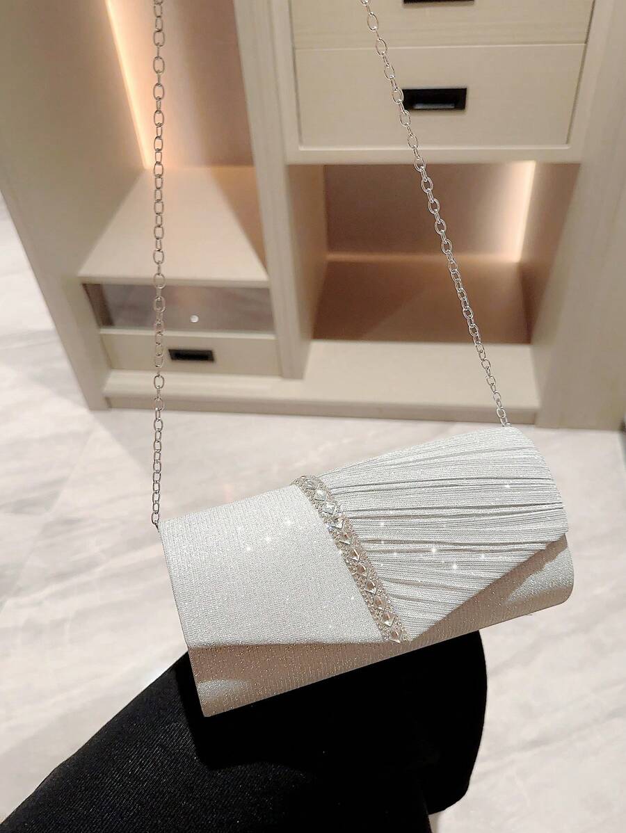 Women Mini Sparkling Pleated E - Mini Bag Evening Clutch recension och pris
