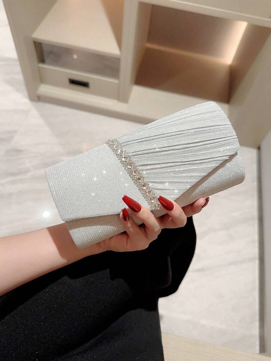 Women Mini Sparkling Pleated E - Mini Bag Evening Clutch recension och pris