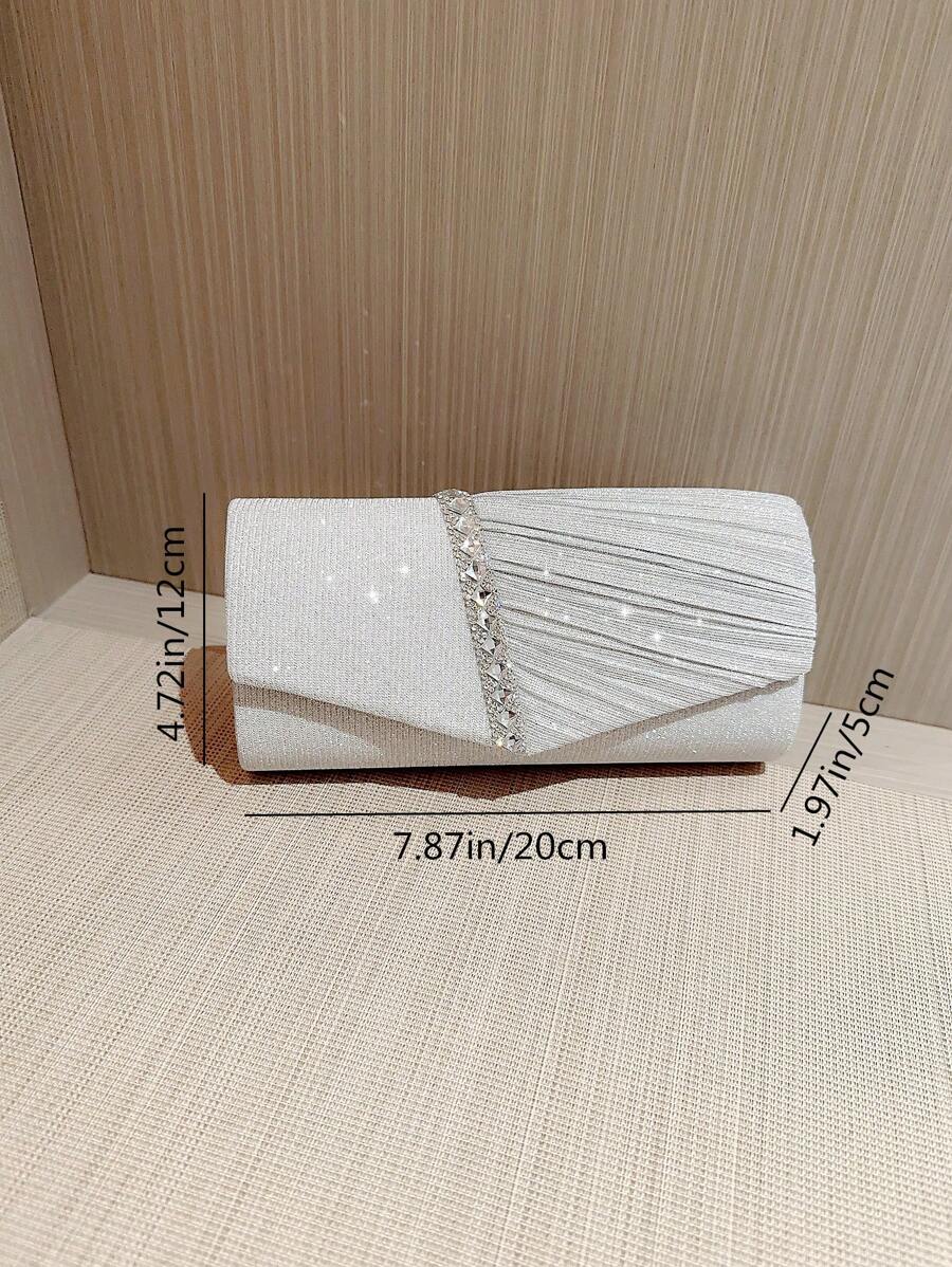 Women Mini Sparkling Pleated E - Mini Bag Evening Clutch recension och pris