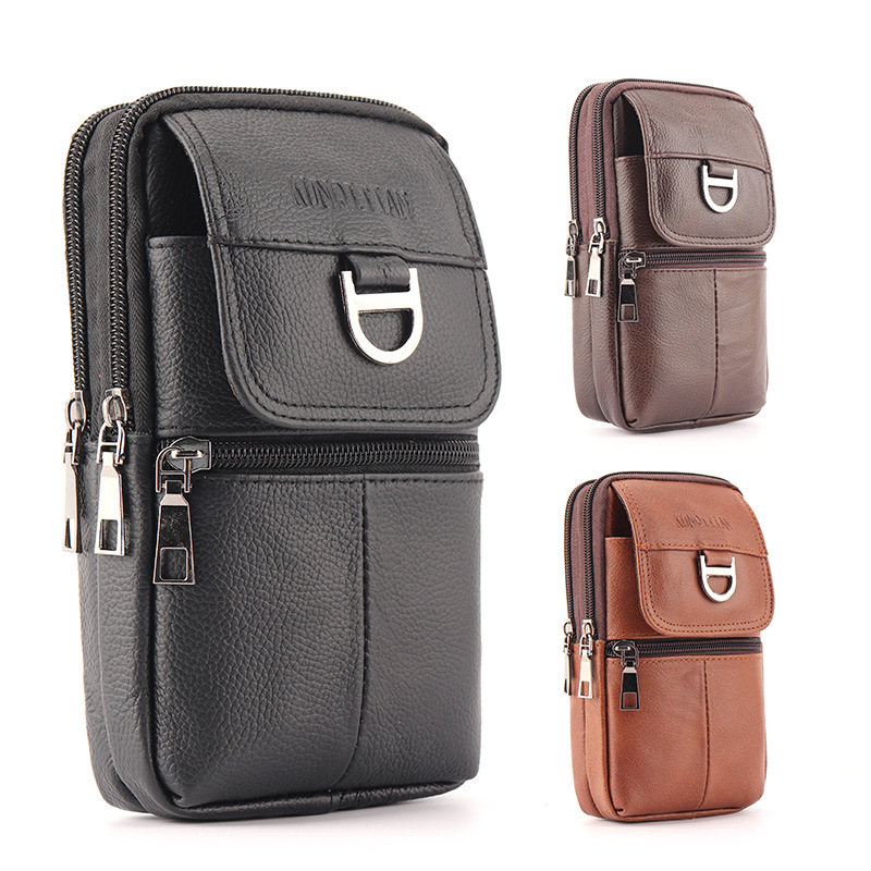 Men's leather waist bag - Larg - Genuine Leather Backpack recension och pris