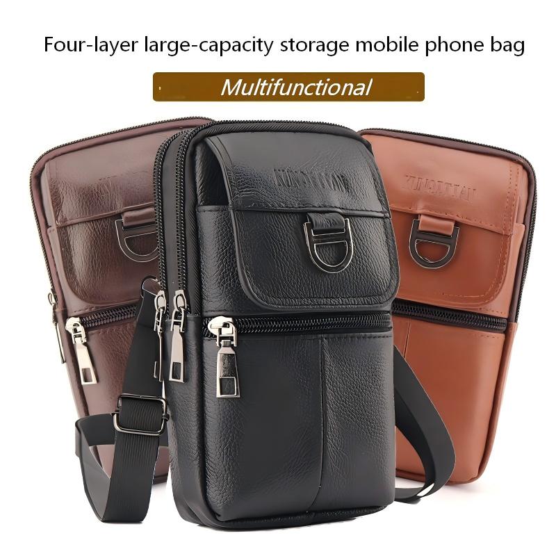 Men's leather waist bag - Larg - Genuine Leather Backpack recension och pris